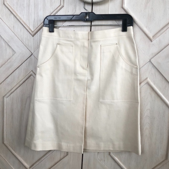 Tory Burch Ivory Denim Skirt NWOT - Picture 2 of 6